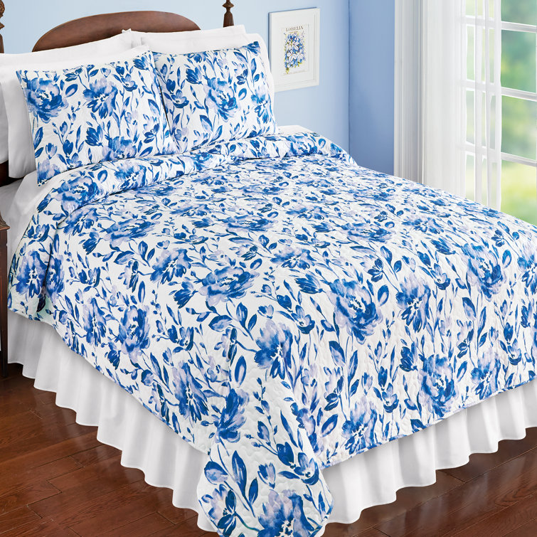 Ensemble De Lit Enfant FLEXA - Couette Et Oreiller Bleu Et Rouge, Motif Uni